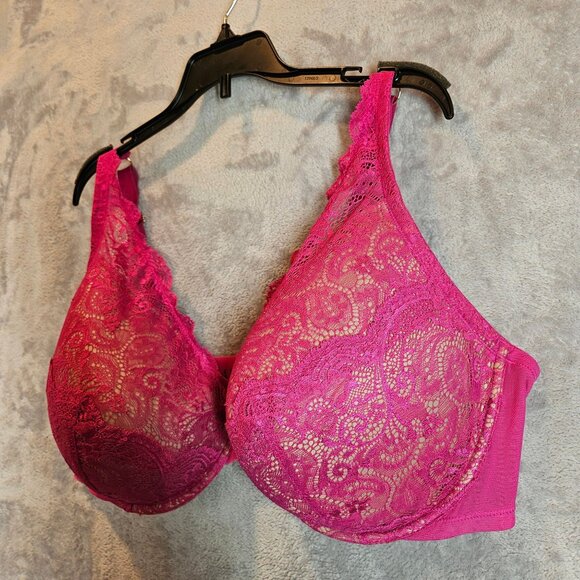 Thirdlove Hot Pink Lace Underwire Bra Full Coverage Womens 44E Sexy Feminine - Picture 2 of 16